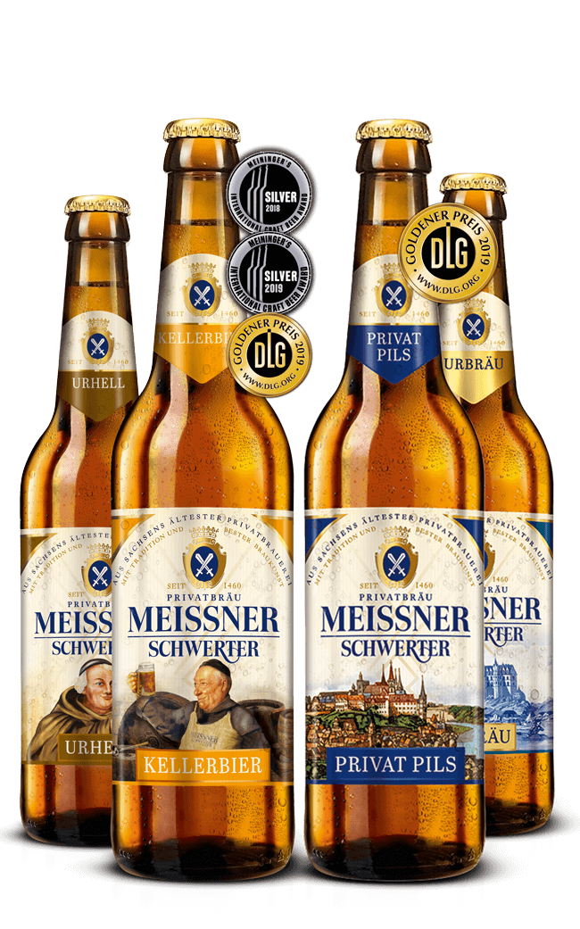 Helle Biere: Meißner Schwerter Privatpils, Urhell, Kellerbier und UrBräu